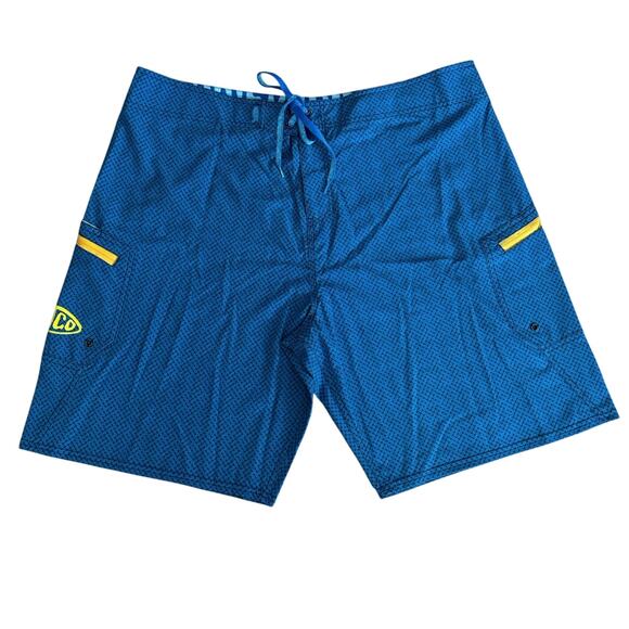 AFTCO Men’s Size 40 Stingray Board Shorts 10” Inseam Blue Swim Beach - Picture 1 of 4